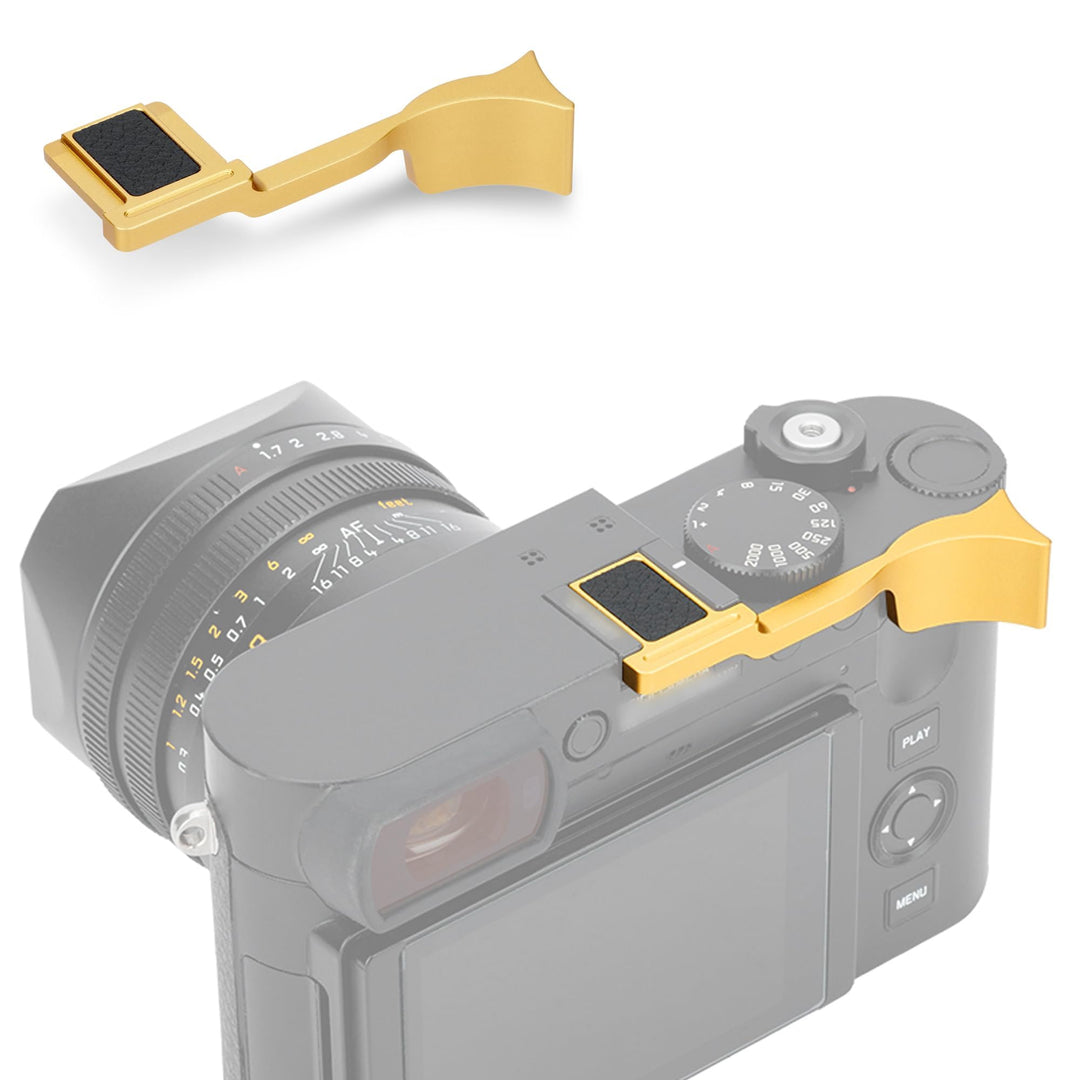JJC Goldfarbener Blitzschuh-Griff für Leica Q3 Digitalkamera, Blitzschuh-Halterung, Daumen-Unterstüt