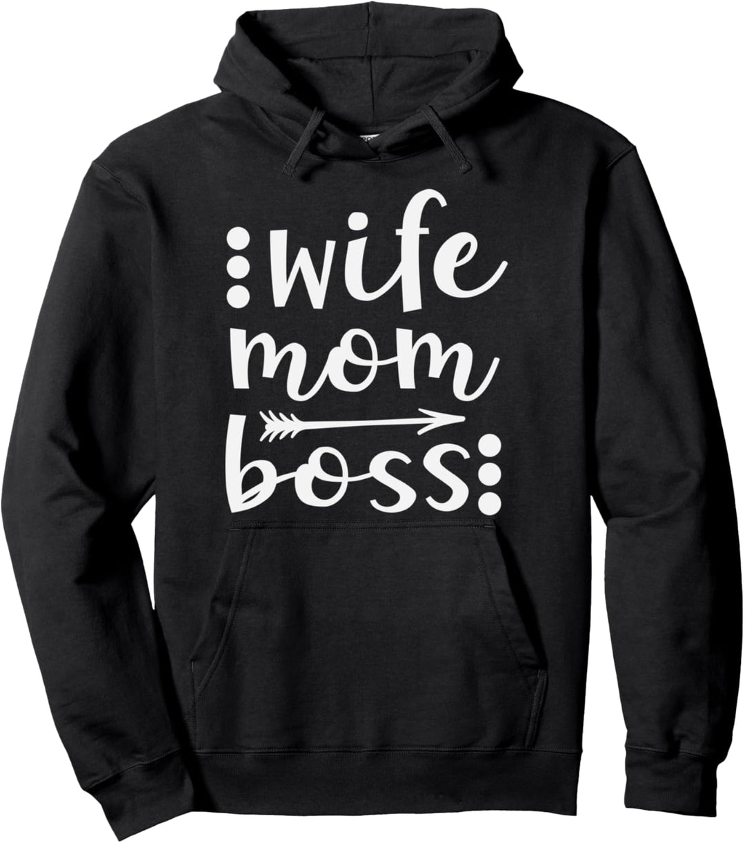 Wife Mom Boss Cute Entrepreneurial Business Women Pullover Hoodie