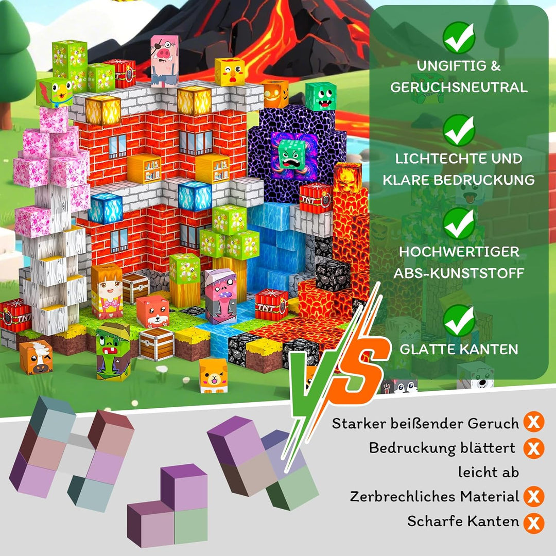 Magnetische Bausteine 330 PCS 2CM Magnetbausteine für Kinder ab 3 Jahre Magnetic Blocks, Spielzeug M