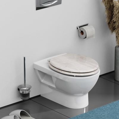 SCHÜTTE WC-Sitz LIGHTWOOD mit Absenkautomatik aus Holz, Toilettensitz mit Klodeckel, Holzkern Toilet