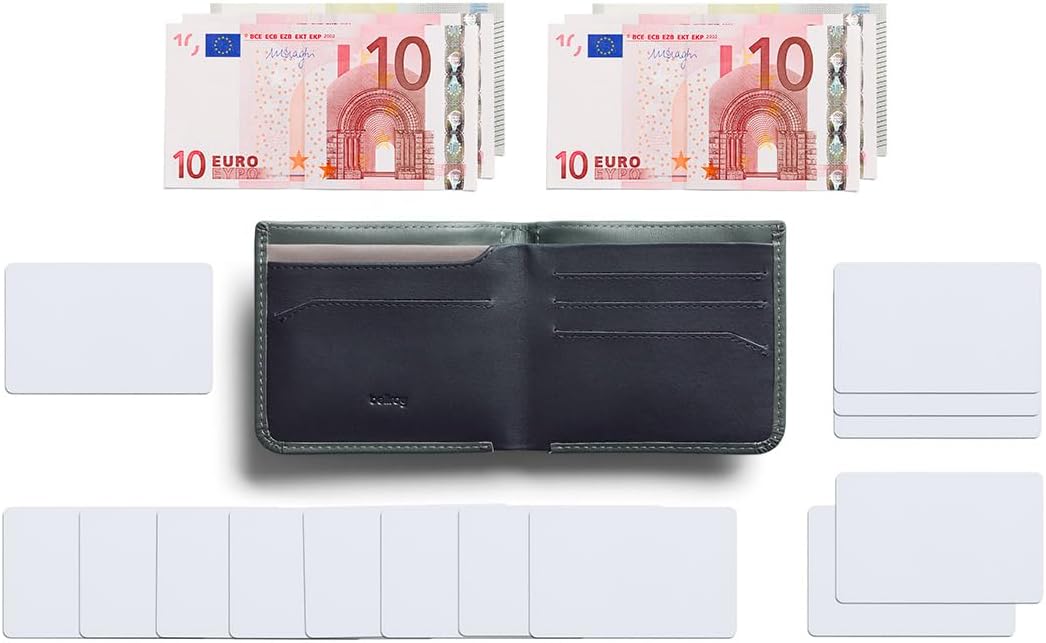 Bellroy Hide & Seek – dünne, Klassische Lederbörse, optionaler RFID-Schutz (max. 12 Karten Plus Sche