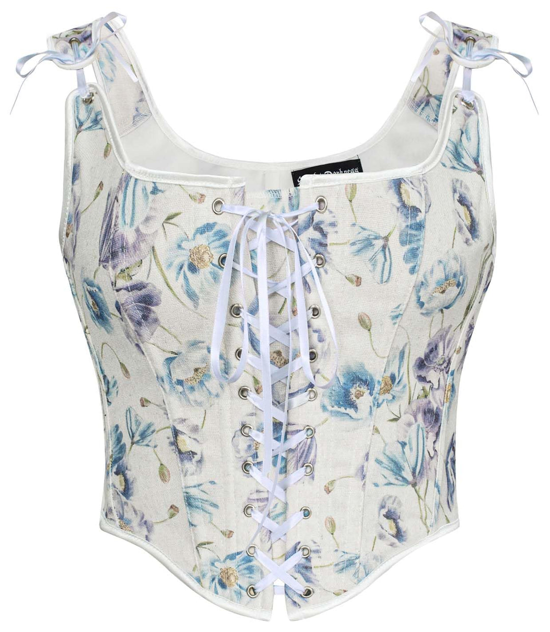 SCARLET DARKNESS Corset Tops for Women Renaissance Lace Up Floral Overbust Boned Bustier Bodice 6 bl