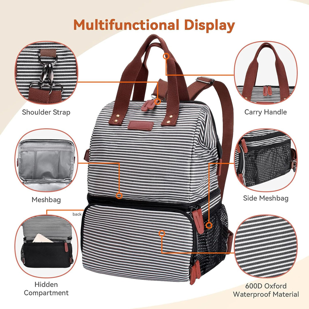 Kühlrucksack 20L Doppelte Gross Isoliert Kühltasche Lunchtasche Cooler Bag Thermotasche Picknicktasc