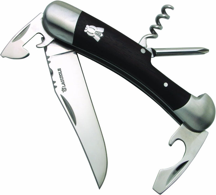Laguiole Schweizer Taschenmesser baladéo Multifunktion schwarzer Staminaholzgriff DUB093 schwarz