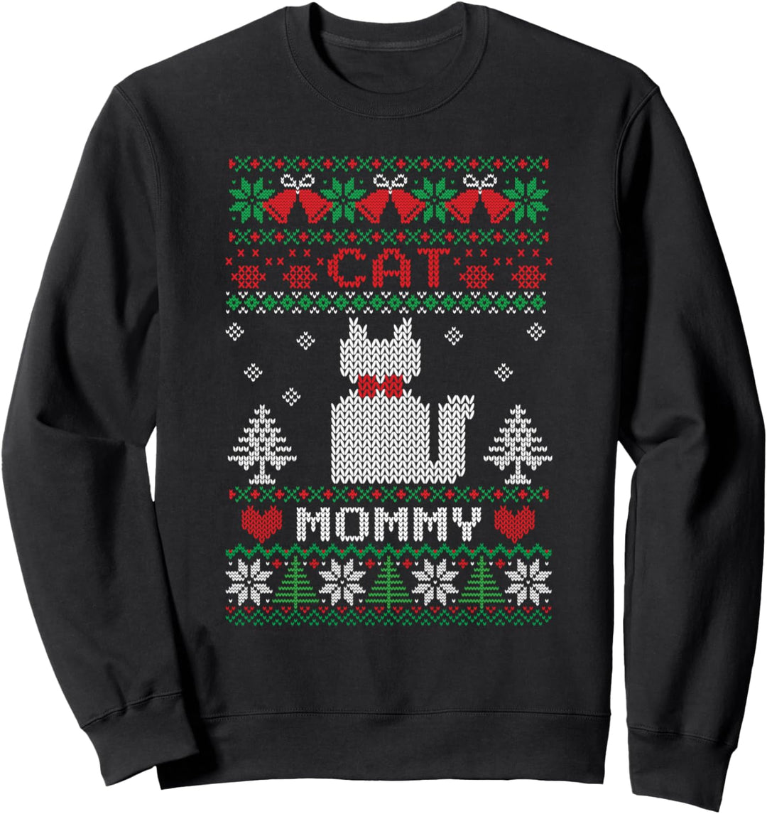 Cat Mommy Katze Ugly Christmas Weihnachten Katzenmama Sweatshirt