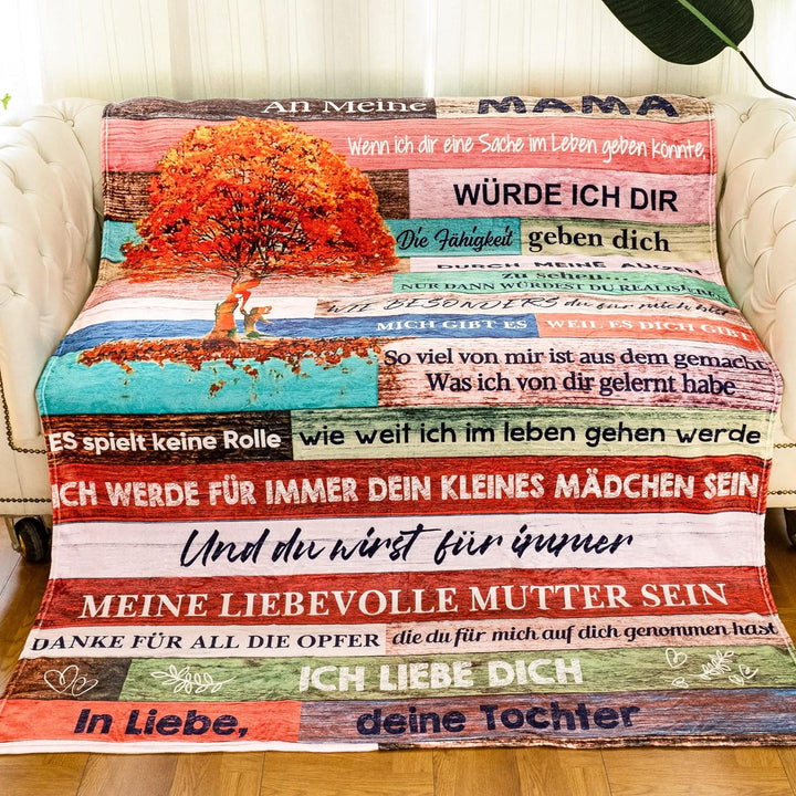 KEMEILA Personalisierte Plüschdecke Für Meine Mutter, Muttertags-Plüschdeckengeschenk (60“X 50", Toc