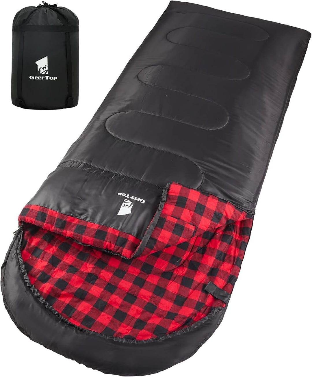 GEERTOP Schlafsack XXL 4 Jahreszeiten Flanell Campingschlafsack Übergrösse 220x100cm für Erwachsene