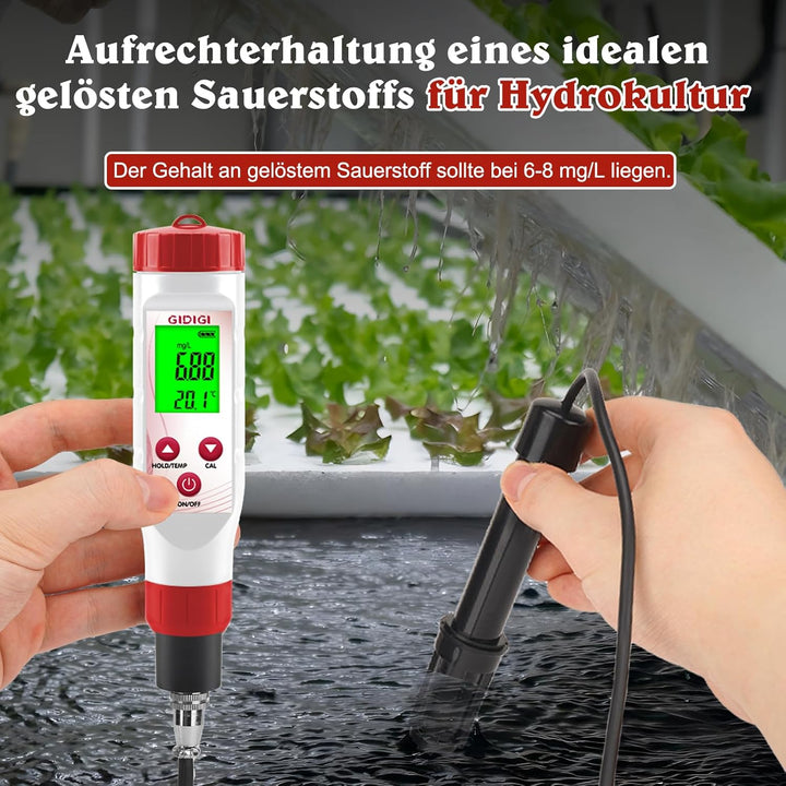 Sauerstoffmessgerät-Testkit, Teichsauerstofftester, DO-Messgerät mit austauschbarer Membrankappe, sa