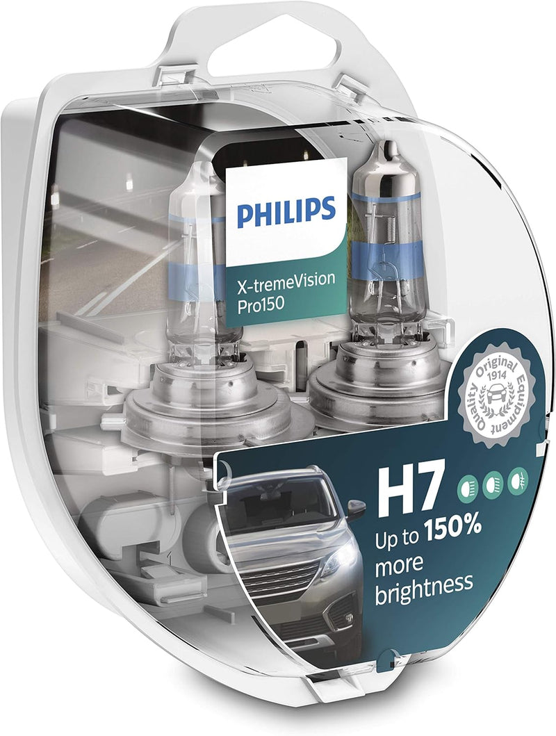 Philips X-tremeVision Pro150 H7 Scheinwerferlampe +150%, Doppelset, 569428, Twin box Twin box H7