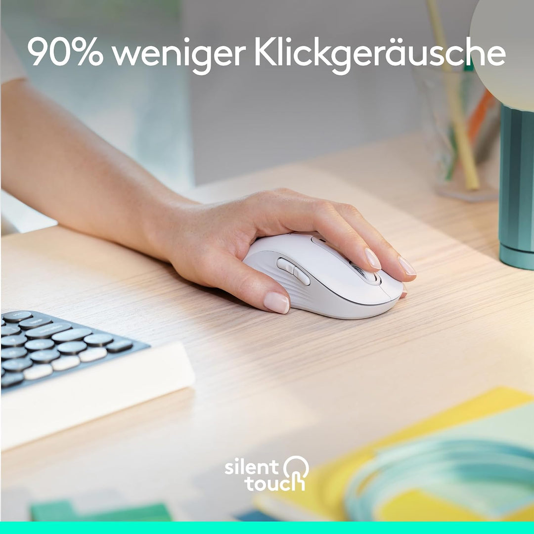Logitech Signature M650 L Left Kabellose Maus - für grosse linke Hände, Leise Klicks, Anpassbare Sei