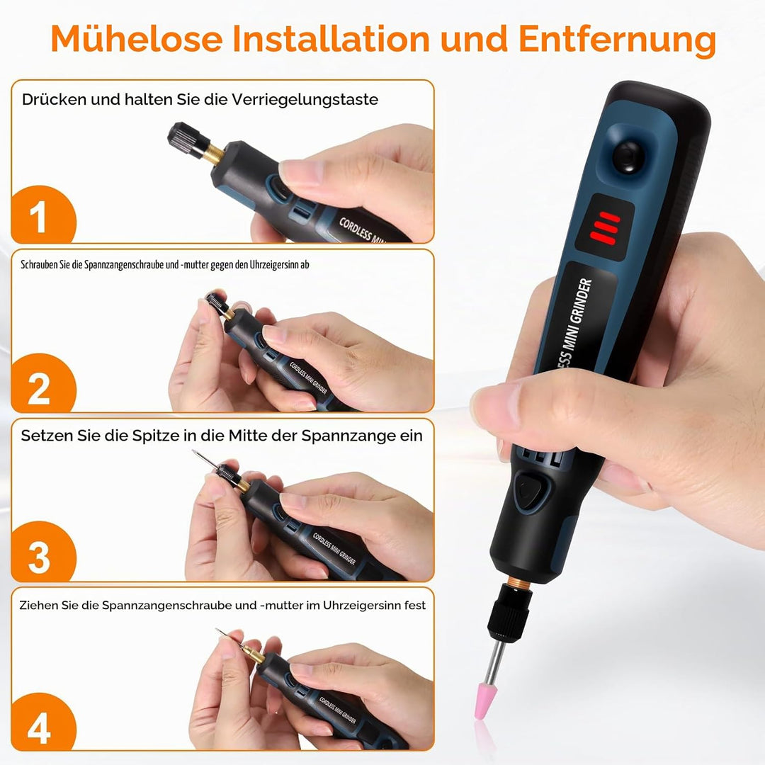Multifunktionswerkzeug Kabelloses Gravurwerkzeug-Set, Tragbarer Gravurstift Mini-Rotationswerkzeug m