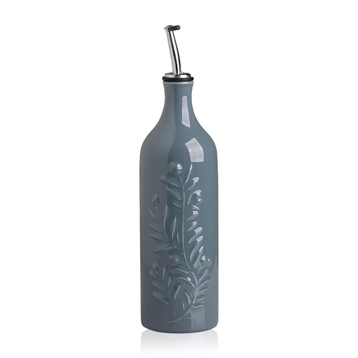 Sweejar Home Grosse Keramik-Olivenöl-Spenderflasche, 700 ml Relief Opaque Öl-Menage Schützt vor Oxid
