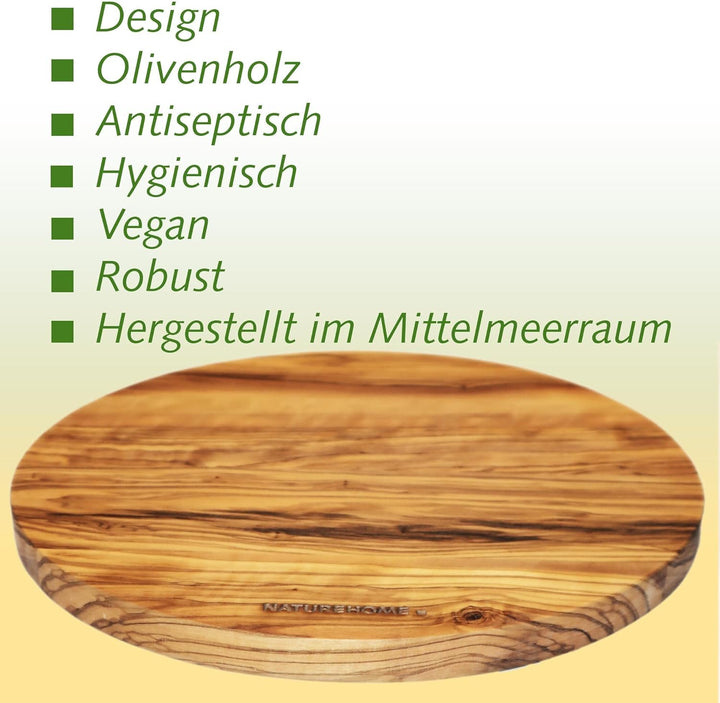 NATUREHOME Exklusives Genusserlebnis Olivenholz Käsebrett – Handgefertigte Eleganz in Einzigartigkei