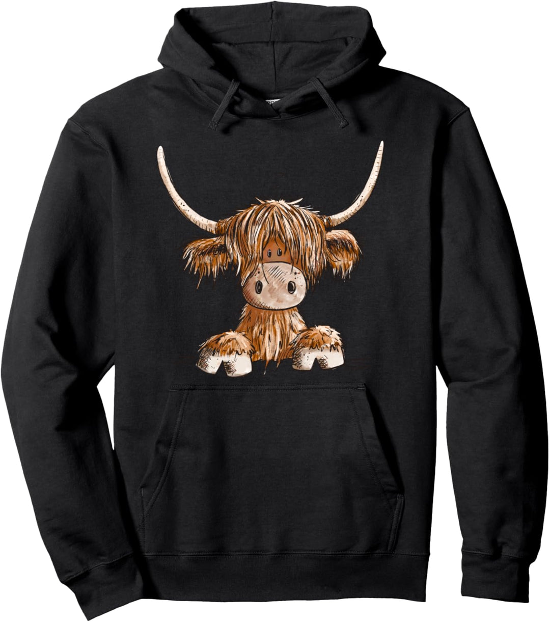 Schottisches Hochlandrind Kopf I Highland Rind Kuh Fun Pullover Hoodie