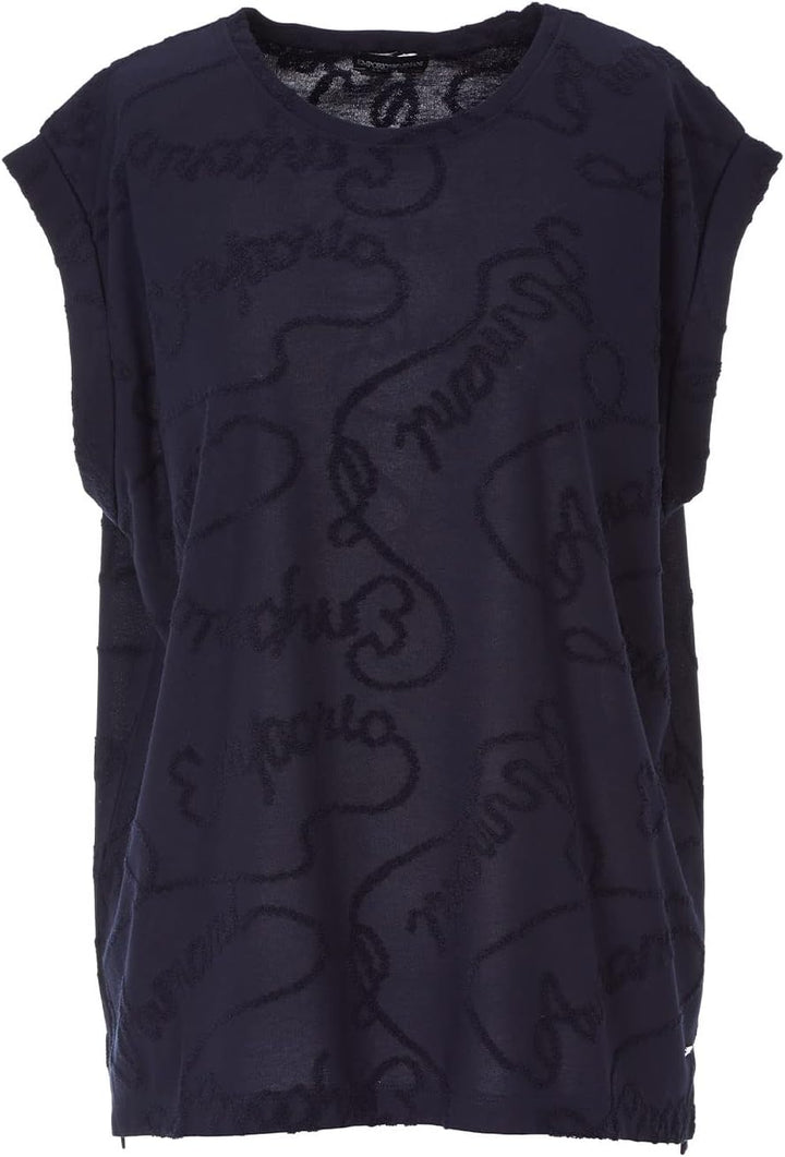 Emporio Armani Damen Women's Logomania Tank M Marine, M Marine