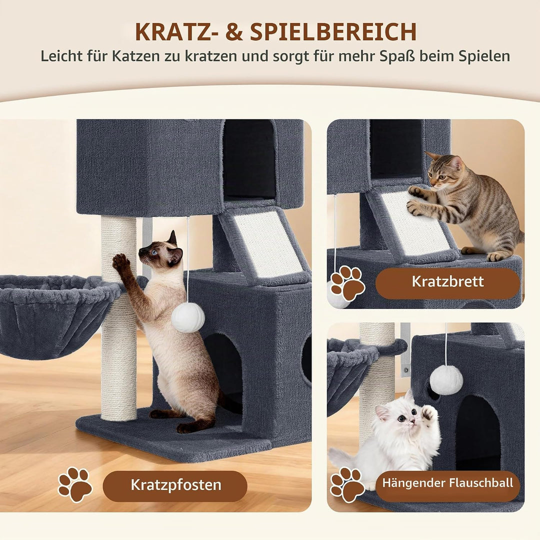 Kratzbaum Klein, 82 cm Hoch Katzenkratzbaum, Katzenbaum Klein mit 2 Gemütlichen Höhlen, 1 Plattform,