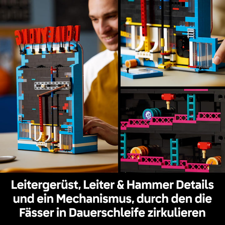 LEGO Super Mario Donkey Kong Arcade - Interaktives 3D Modellbau für Erwachsene mit Joystick &amp; Fässer