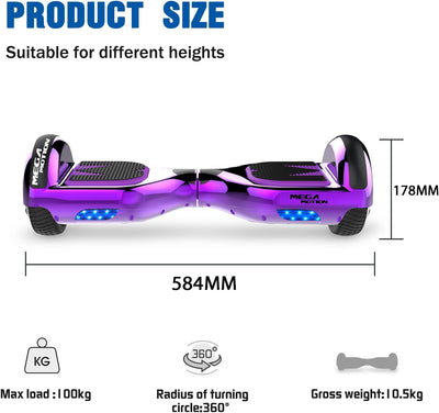 MEGA MOTION Hoverboard, 6,5 Zoll mit Zwei Rädern Hoverboards für Kinder mit Bluetooth-Lautsprecher-l