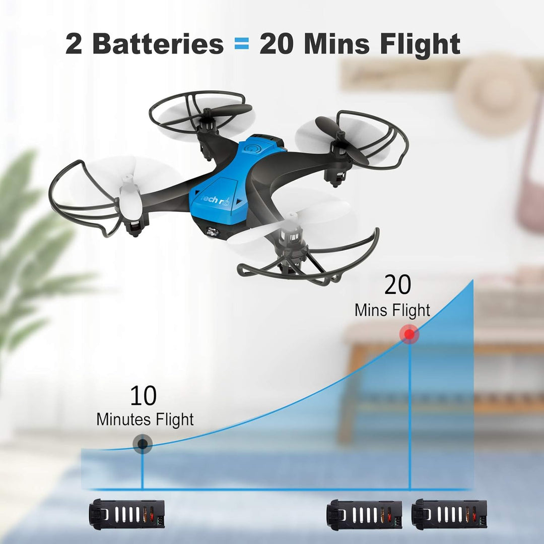 tech rc Drohne für Kinder Anfänger Mini Drohnen ohne Kamera Dual Akku 16 Minuten Flugzeit Indoor RC