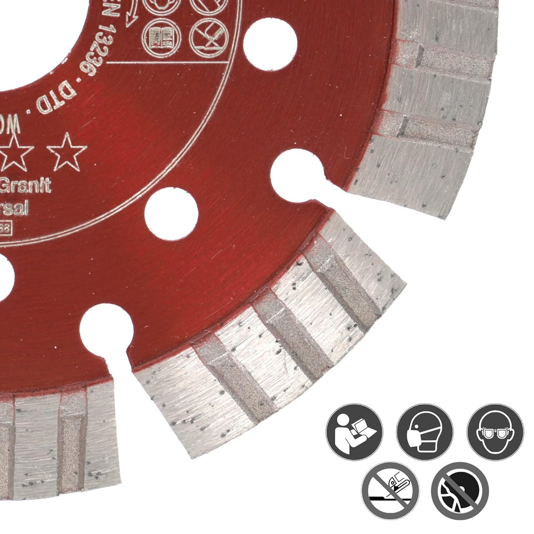 PRODIAMANT Turbo Diamant-Trennscheibe Beton 115mm x 22,23 mm Segmenthöhe 12mm 115/22,23mm, 115/22,23