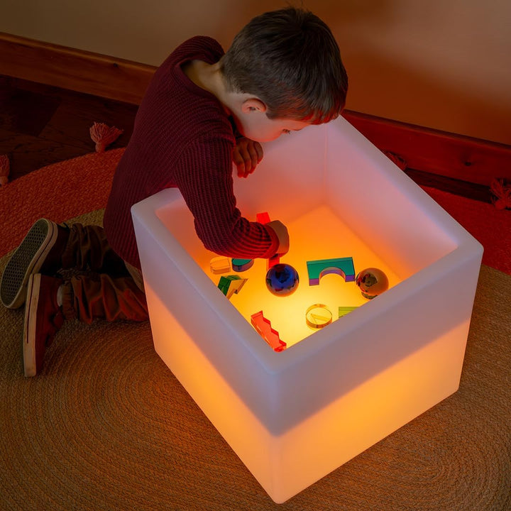 TickiT Sensorischer Stimmungs-Spielwürfel, LED Farbwechsel-Lichttisch, Spiel- und Entdeckerwürfel, A