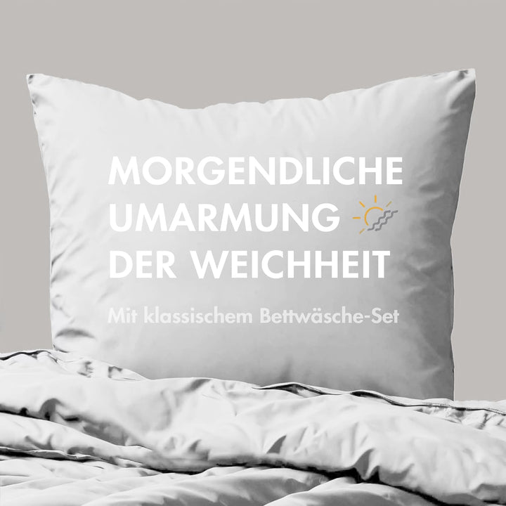 Sleeptime 100% Baumwolle Bettwäsche 135cm x 200cm 4teilig Weiss - weich & bügelfrei Bettbezüge mit R
