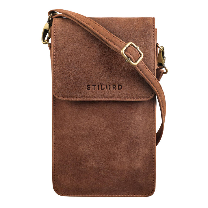 STILORD "Imola Echtleder Handytasche 7 Zoll Damen Herren Vintage Umhängetasche Brustbeutel Leder Dam