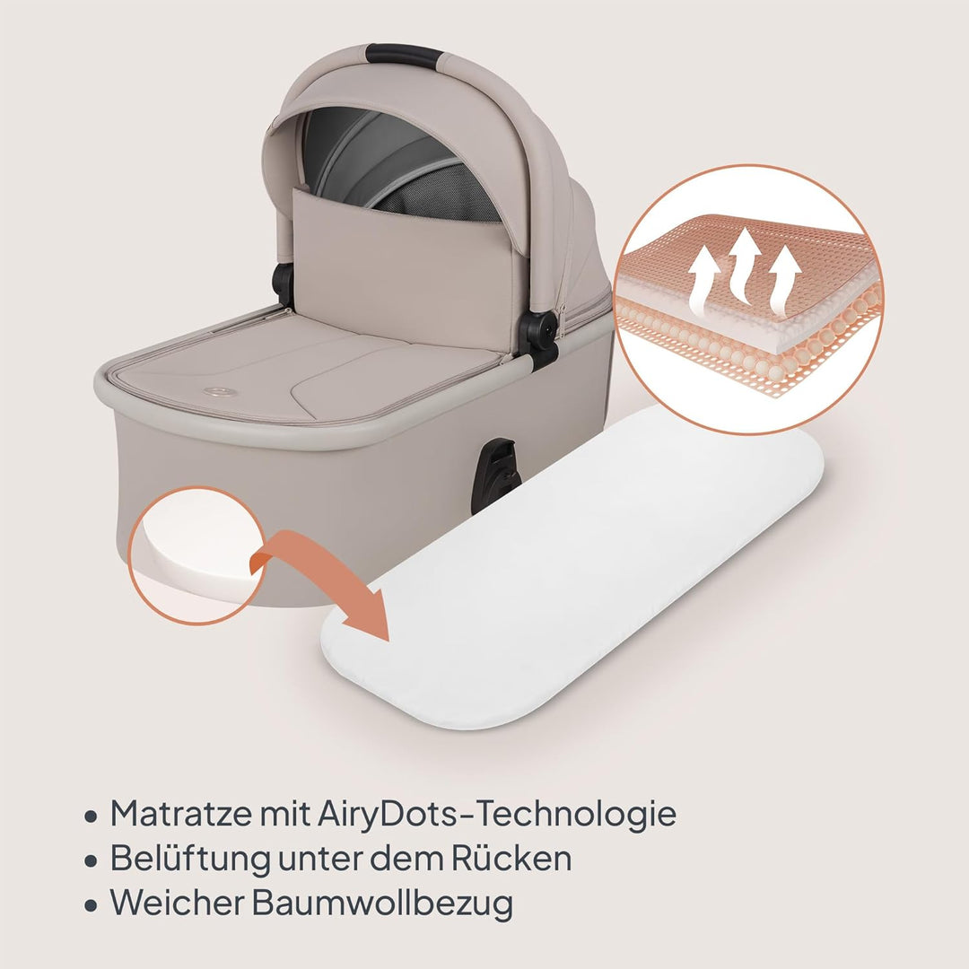 LIONELO LAYLA 2 in 1 Kombikinderwagen Kinderwagen 0-48 Monate bis 22 kg, Babywanne bis 9 kg, Rückenl
