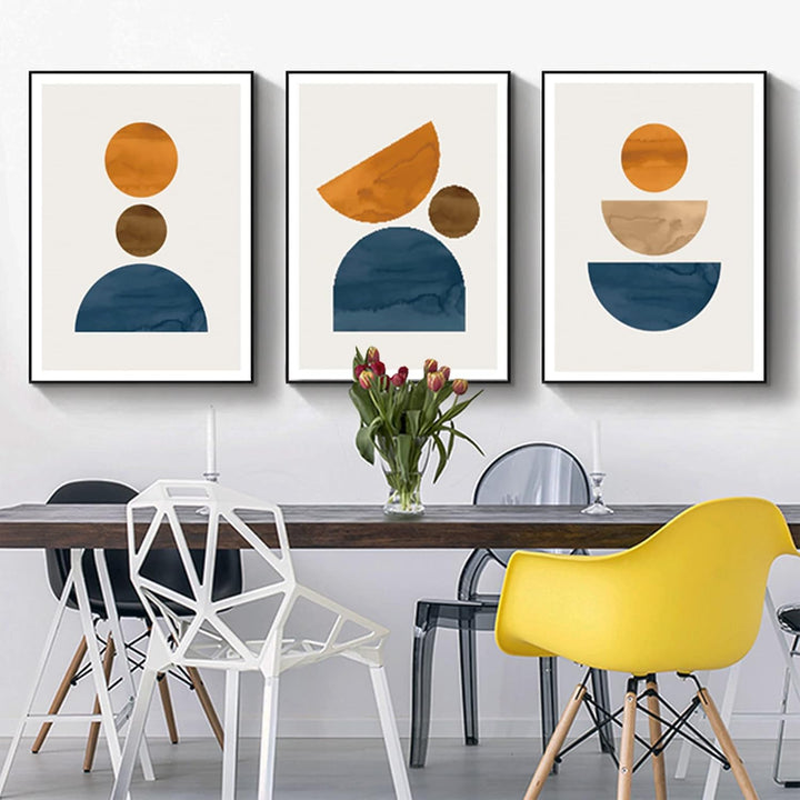 JNAOZI Leinwandbild Abstract Line Geometry Poster,Geometrisch Zeichnung Wandkunst,Modern Wanddeko Bi
