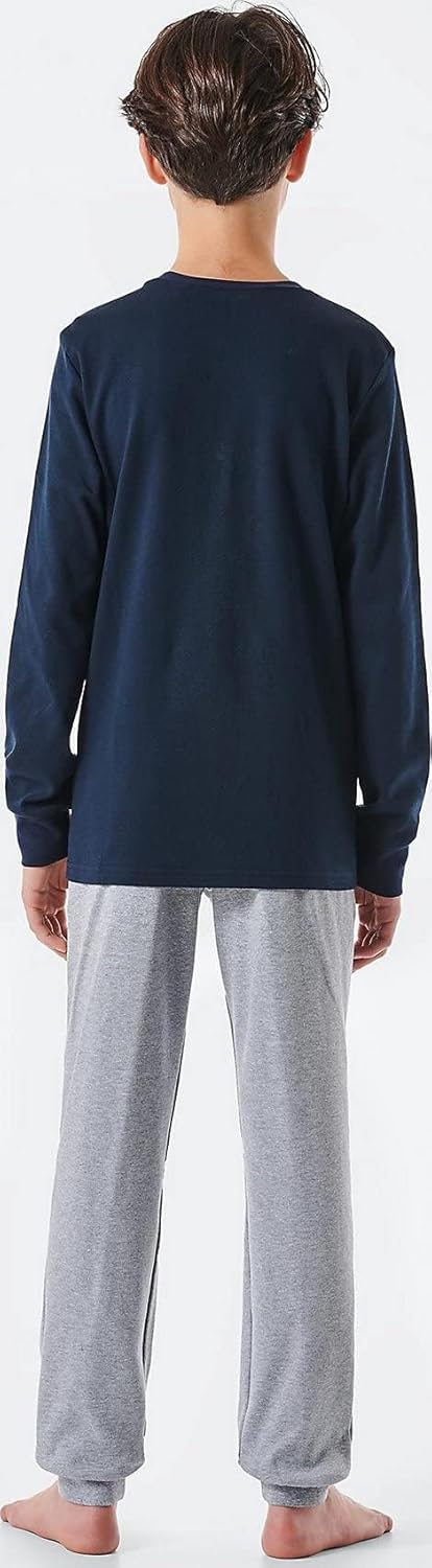 Schiesser Jungen Jungen Langer Schlafanzug - Organic Cotton Pyjamaset 140 Indigo (Indigo), 140 Indig