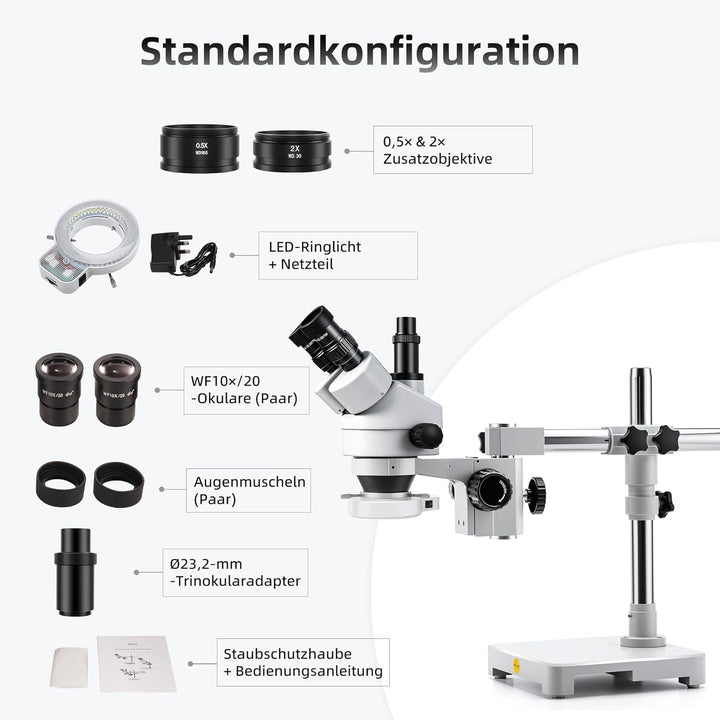 SWIFT S7-TS520-EA10-144 trinokulares Stereo-Zoommikroskop (Greenough) 3,5–90×, stufenloser Zoom 0,7–