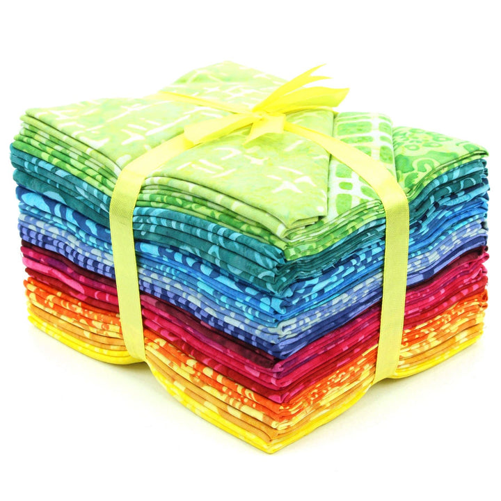 LoudElephant Baumwoll-Batik-Stoffbündel – Fat Quarter – Rainbow Original, Rainbow Original