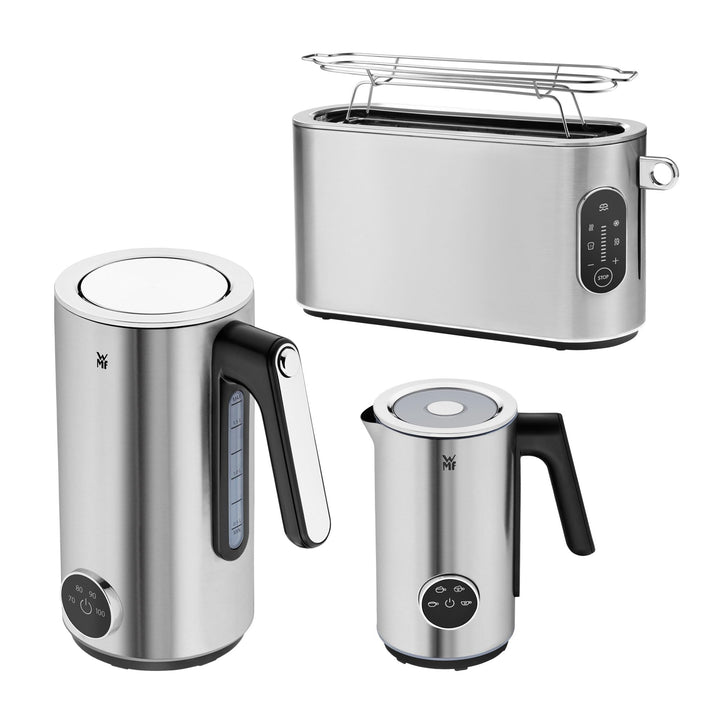 WMF Set 3-teilig Lumero Toaster 2 Scheiben, Langschlitz mit Brötchenaufsatz und Lumero Wasserkocher
