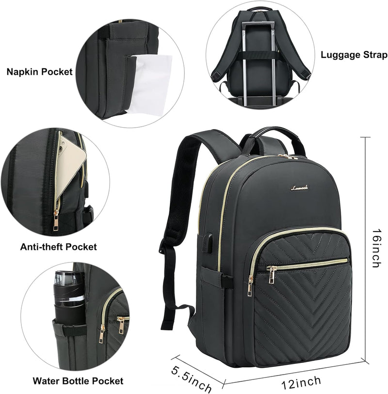 LOVEVOOK Rucksack Damen Klein, 14 Zoll Laptoptasche Daypacks Rucksäcke Wasserdicht Schulrucksack Mäd