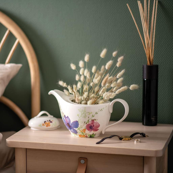 Villeroy und Boch Mariefleur Basic Teekanne, 1,2 Liter, Premium Porzellan Teekanne Basic, Teekanne B