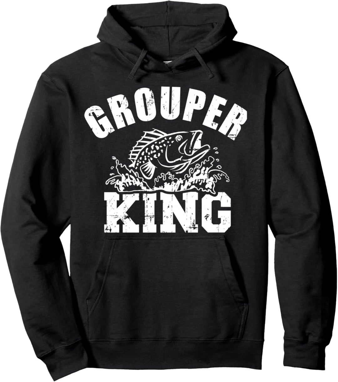 Zackenbarsch Angeln Grouper King Pullover Hoodie