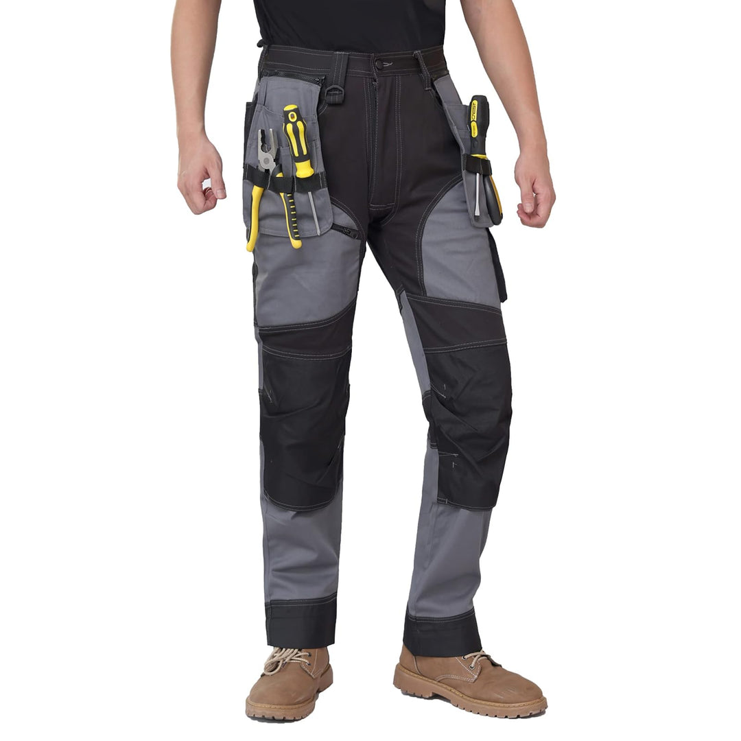 WORK IDEA Arbeitshosen männer, Hose mit multifunktionalen Taschen, Hose mit abnehmbaren Flugtaschen,