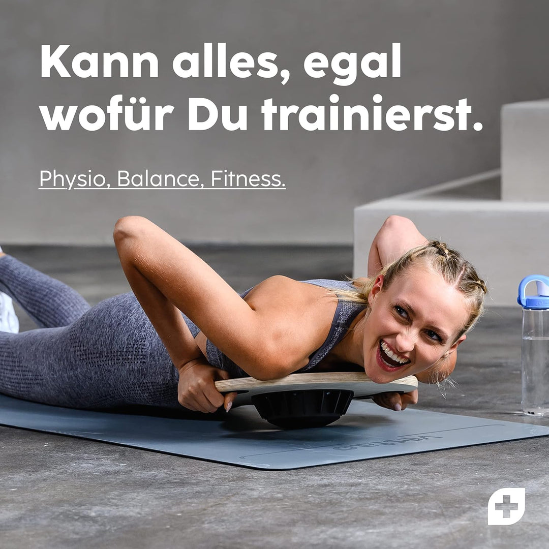 Vesta+ Balance Board Holz + Fitness App, Balanceboard aus nachhaltigem Eichenholz - Der Balance Boar