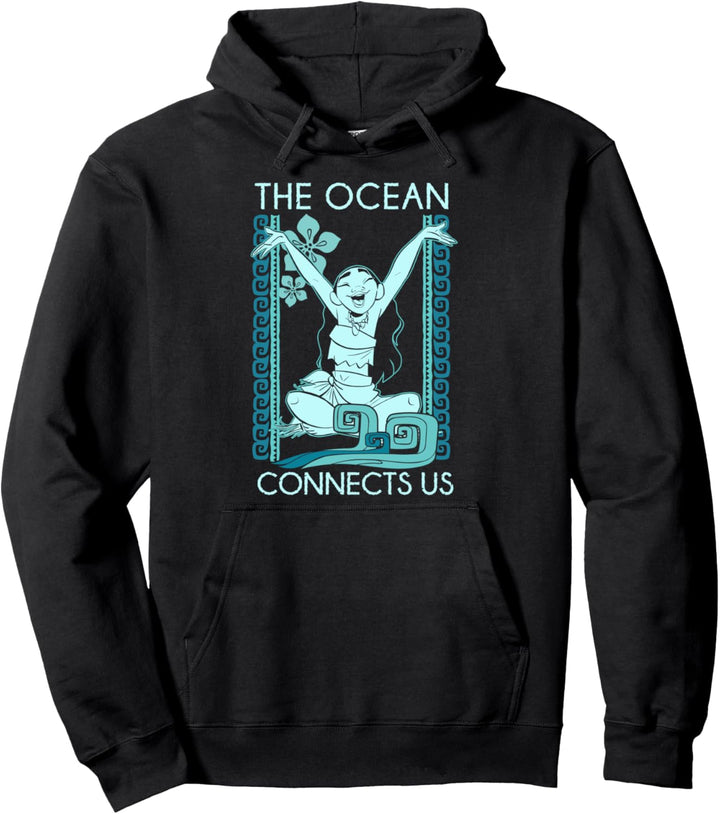 Disney Moana The Ocean Connects Us Poster Pullover Hoodie