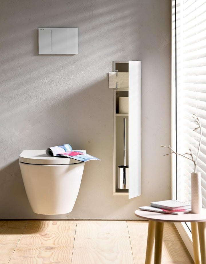 emco ASIS 2.0 Unterputz-Schrankmodul für die Klobürstengarnitur, Badezimmerschrank mit Toilettenpapi