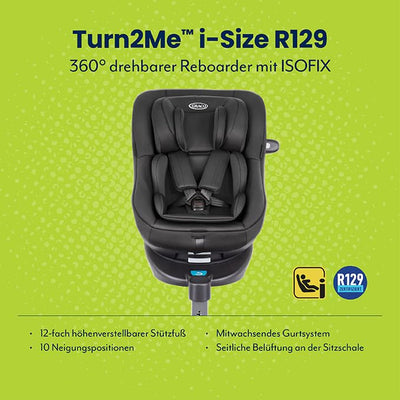 Graco Turn2Me™ i-Size R129, 360° drehbarer Reboarder mit ISOFIX, Autositz für Kinder von 0-4 Jahre (