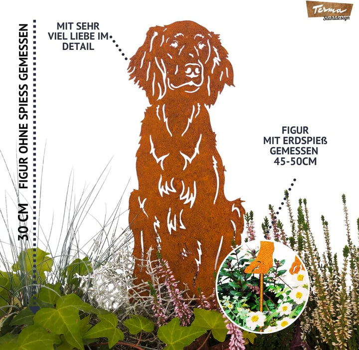 Terma Stahldesign Gartenstecker Edelrost Hund Irish Setter, Handmade Germany, tolle gartendeko aus R