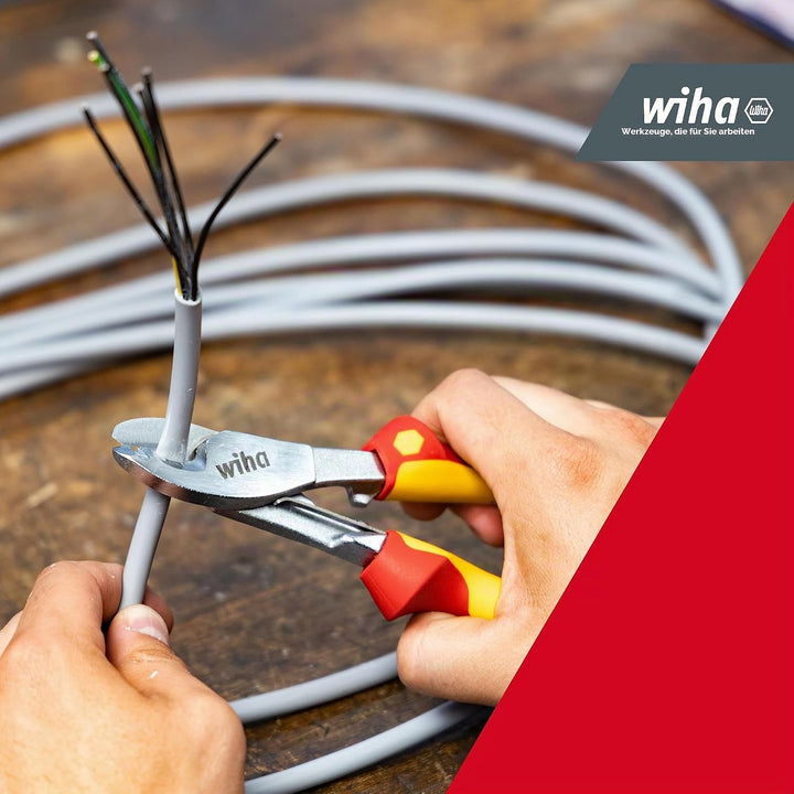 Wiha Kabelschneider Professional electric mit ein- und ausschaltbarer Öffnungsfeder I 210 mm, 7" I V