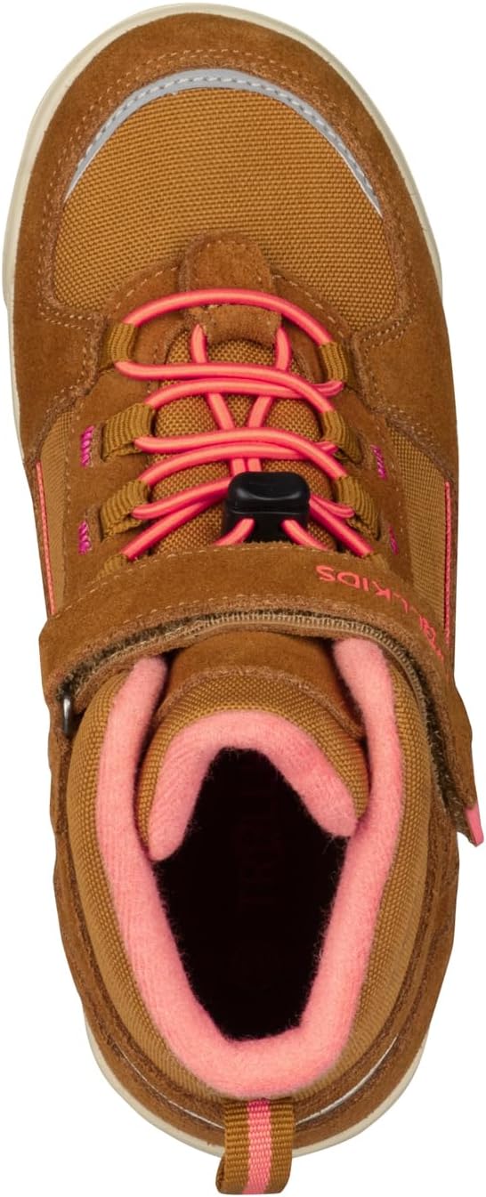 Trollkids wasserdichte knöchelhohe Kinder Schuhe mit echtem Leder GRYLLEFJORD 32 EU Caramel Salmon,