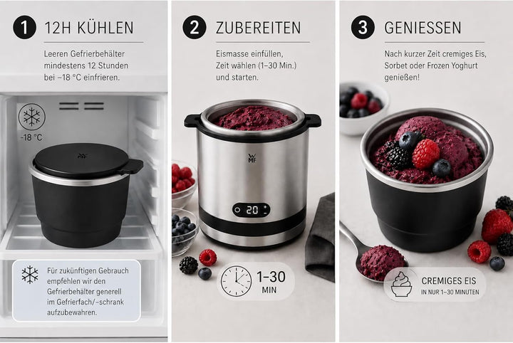 WMF WMF KÜCHENminis Eismaschine 3 in1 Edelstahl rostfrei NEU Single