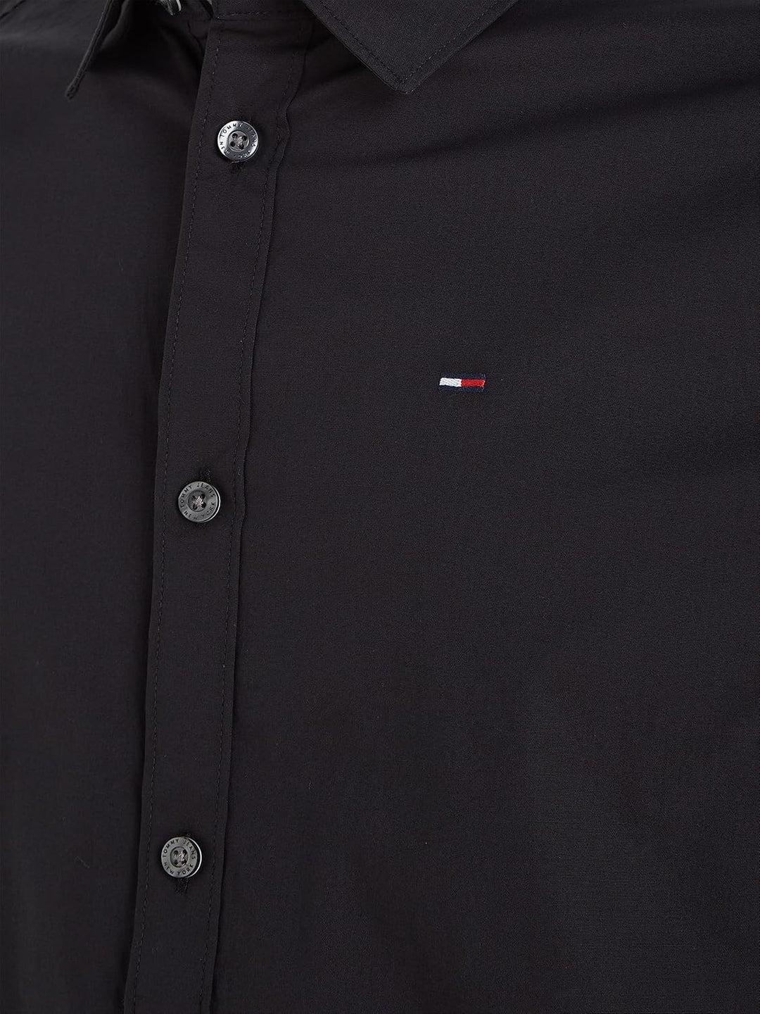Tommy Jeans Herren Hemd Original Stretch Langarm XXS Black (Tommy Black), XXS Black (Tommy Black)