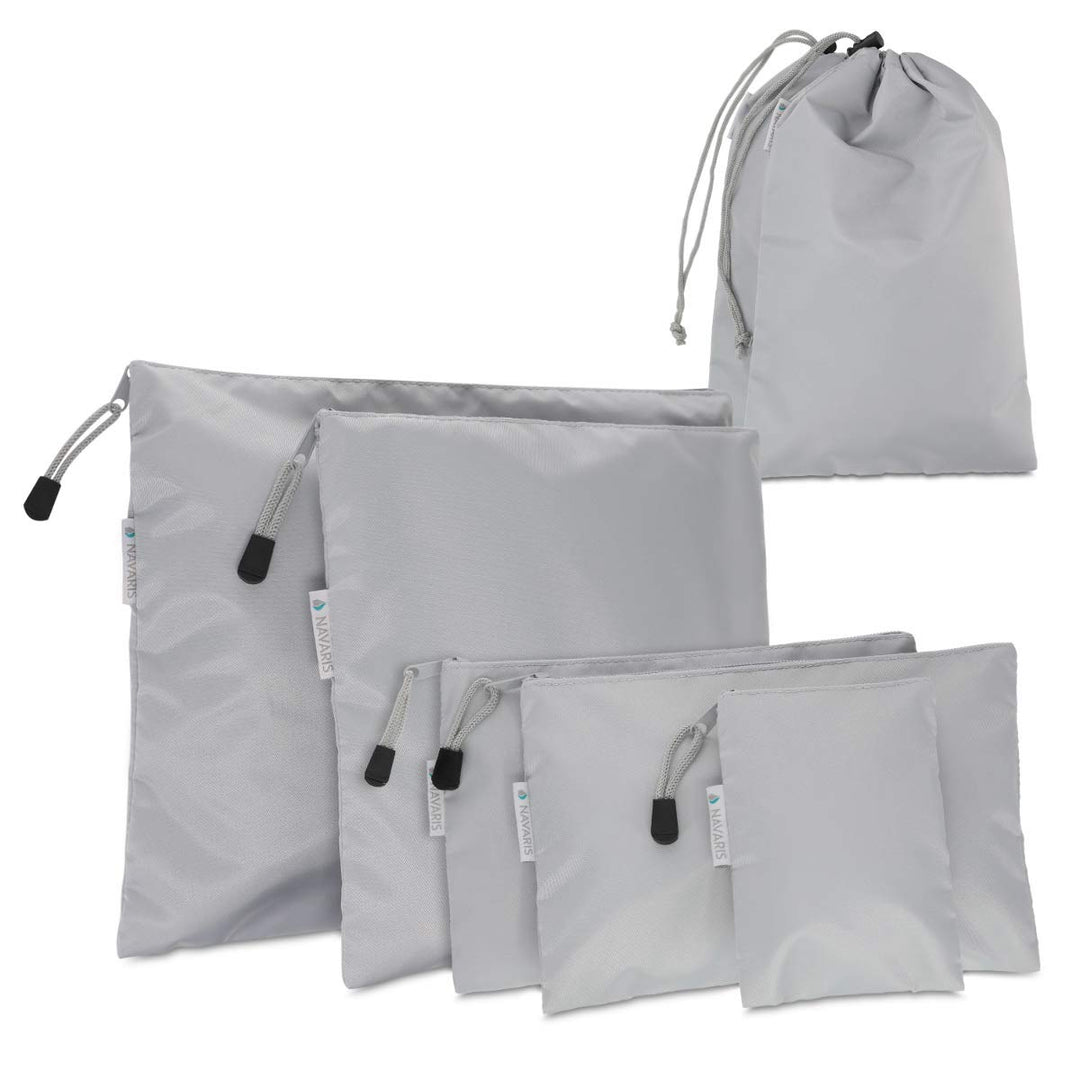 Navaris Koffer Packbeutel Set 7-teilig - 7X Schuhbeutel Wäschebeutel Reise Packtaschen - Rucksack Or