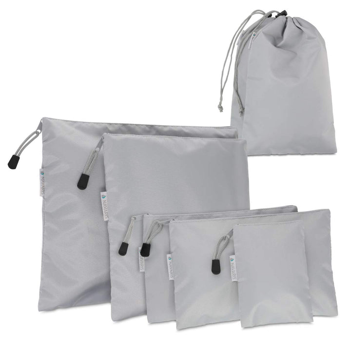 Navaris Koffer Packbeutel Set 7-teilig - 7X Schuhbeutel Wäschebeutel Reise Packtaschen - Rucksack Or