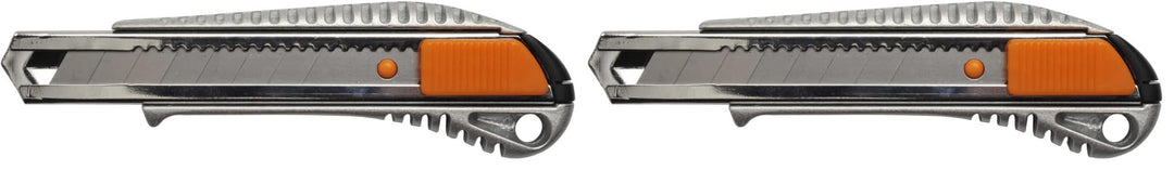 Fiskars Profi-Cuttermesser aus Metall, 18 mm, Orange/Metall, 1004617 (Packung mit 2) 18 mm (Packung