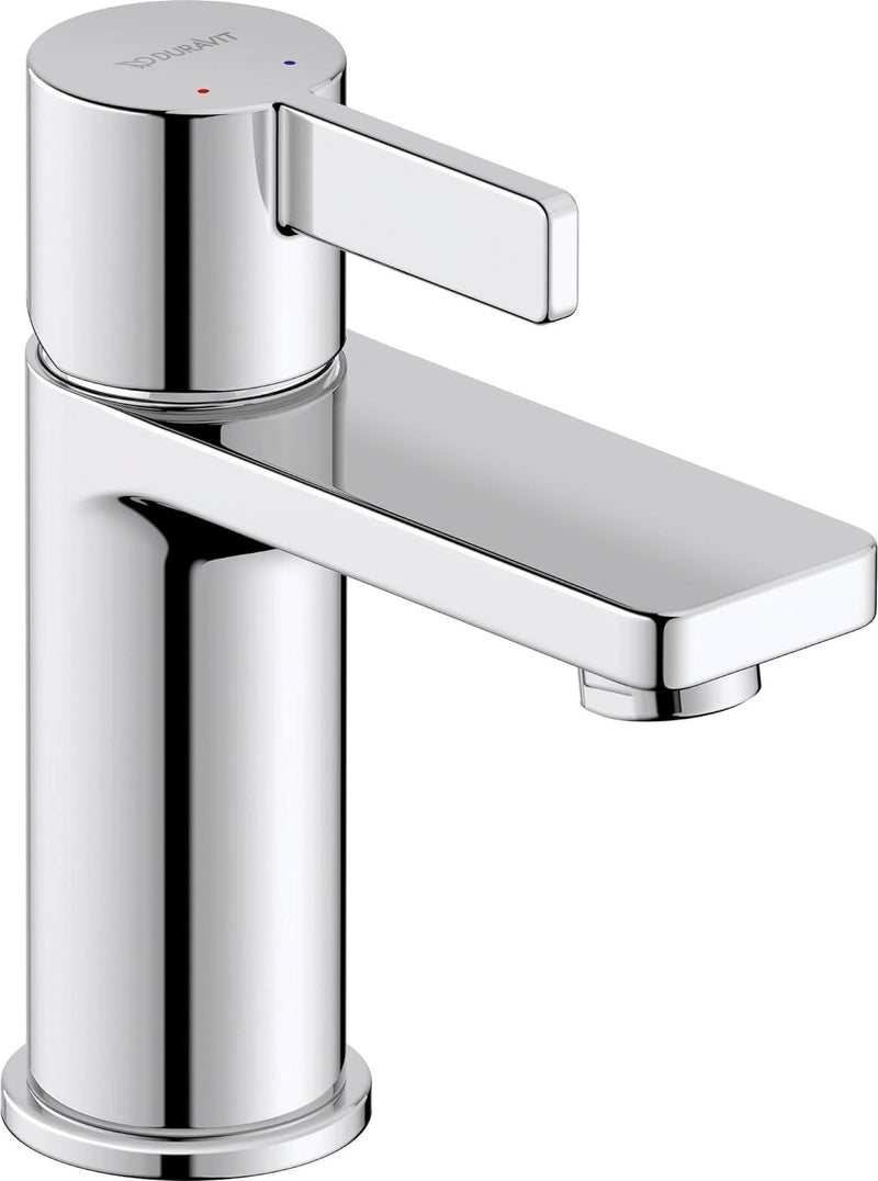 Duravit D-Neo Waschtischarmatur, Grösse S (Auslauf Höhe 87 mm). Wasserhahn Bad in Chrom S ohne Zugst